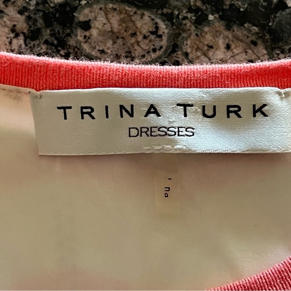 Trina Turk Dress Sweater Knit Chevron Pink Cream Fully Lined. - Picture 3 of 5